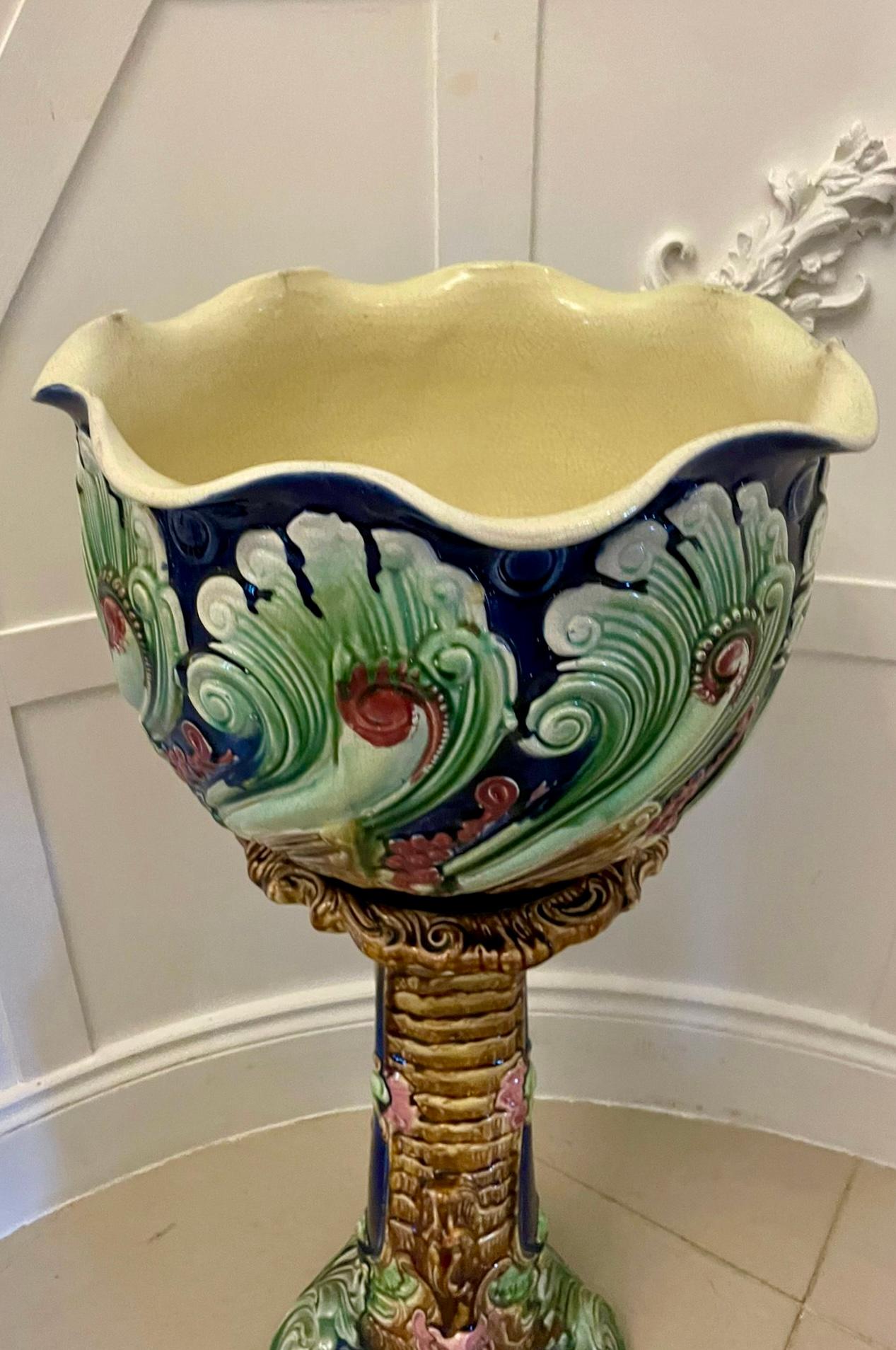 19th Century Antique Victorian Jardiniere on Stand  For Sale