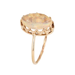 Antique Victorian Jelly Opal Conversion Ring 14k Yellow Gold 6.75 Fine Jewelry