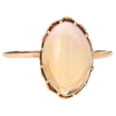 Antiker viktorianischer Jelly Opal Conversion Ring 14k Gelbgold 6,75 feiner Schmuck