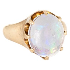 Antique Victorian Jelly Opal Ring 10 Karat Yellow Gold Vintage Fine Jewelry