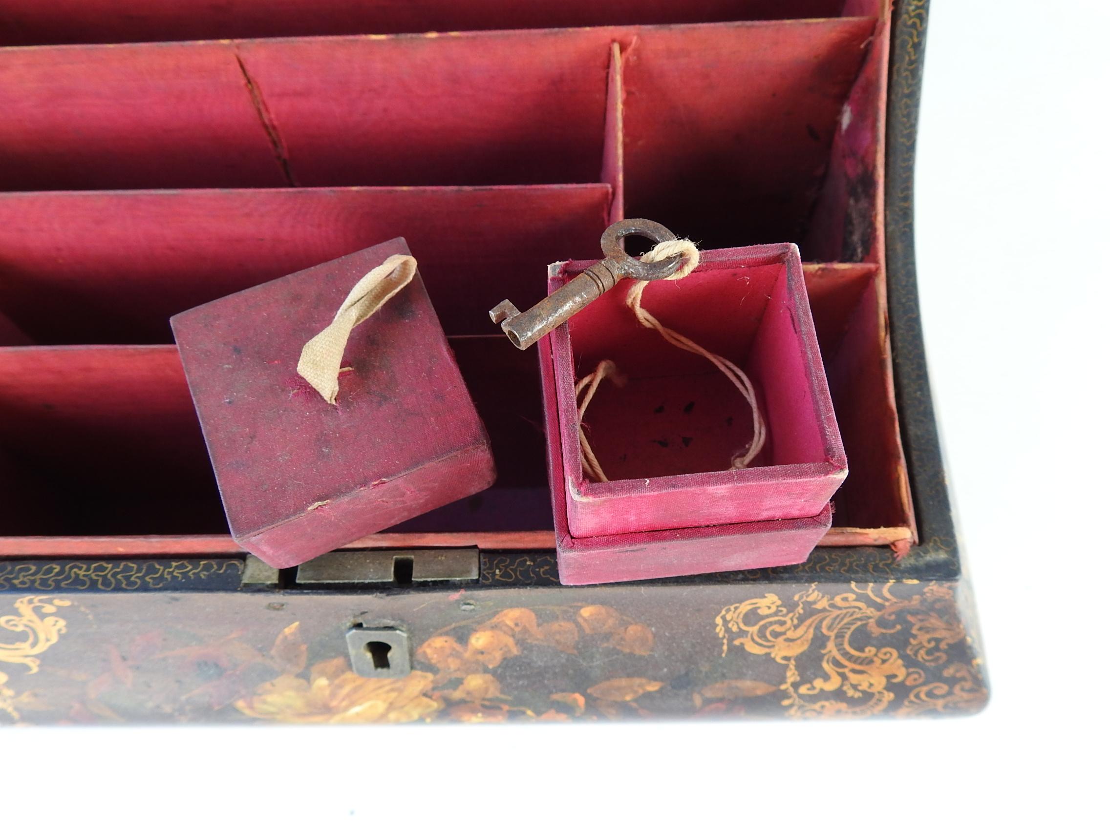 19th Century Antique Victorian Jennens & Bettridge Paper Mache Letter Box