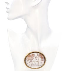 Antique Victorian Jesus in Mourning Battle of Babylon Cameo Brooch