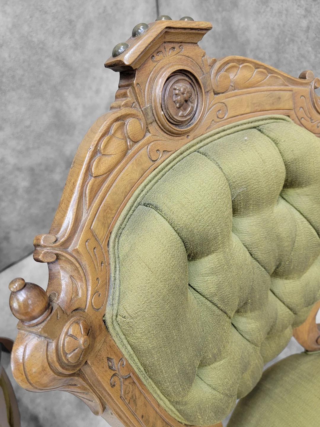 Sedie da salotto antiche in stile vittoriano John Jelliff - Set di 2 in vendita 2