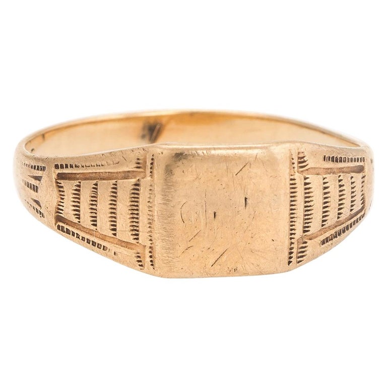 Antique Victorian JR Wood and Sons 10 Karat Yellow Gold Ring