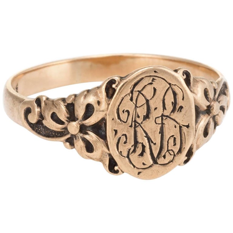 Antique Victorian JR Wood and Sons Ring Vintage 10 Karat Rose