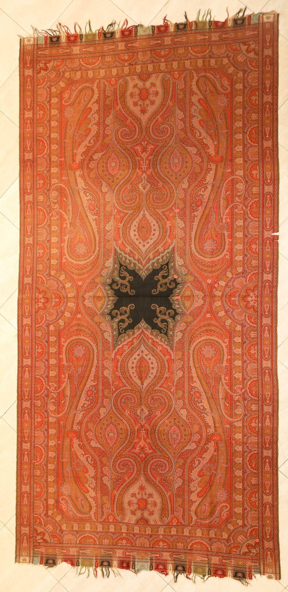Châle victorien Cachemire Paisley cachemire ancien 19ème siècle en vente 10