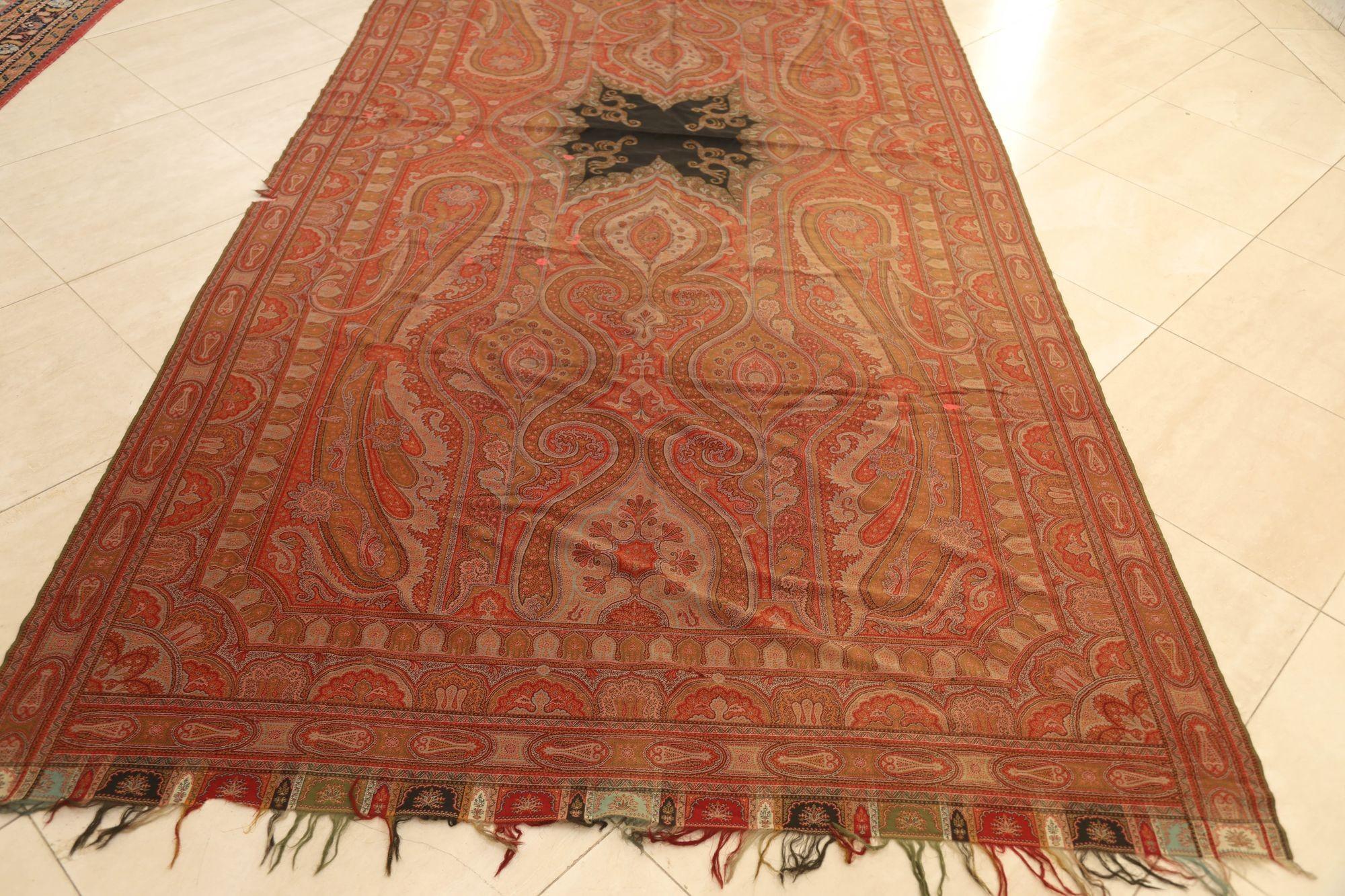 Anglo-indien Châle victorien Cachemire Paisley cachemire ancien 19ème siècle en vente