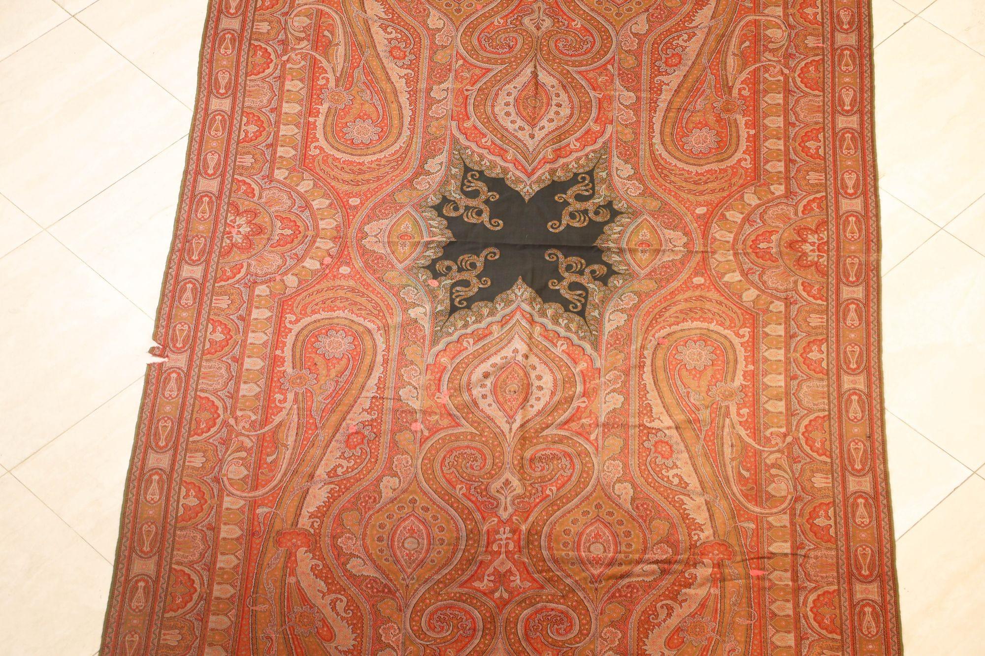 Tissé à la main Châle victorien Cachemire Paisley cachemire ancien 19ème siècle en vente