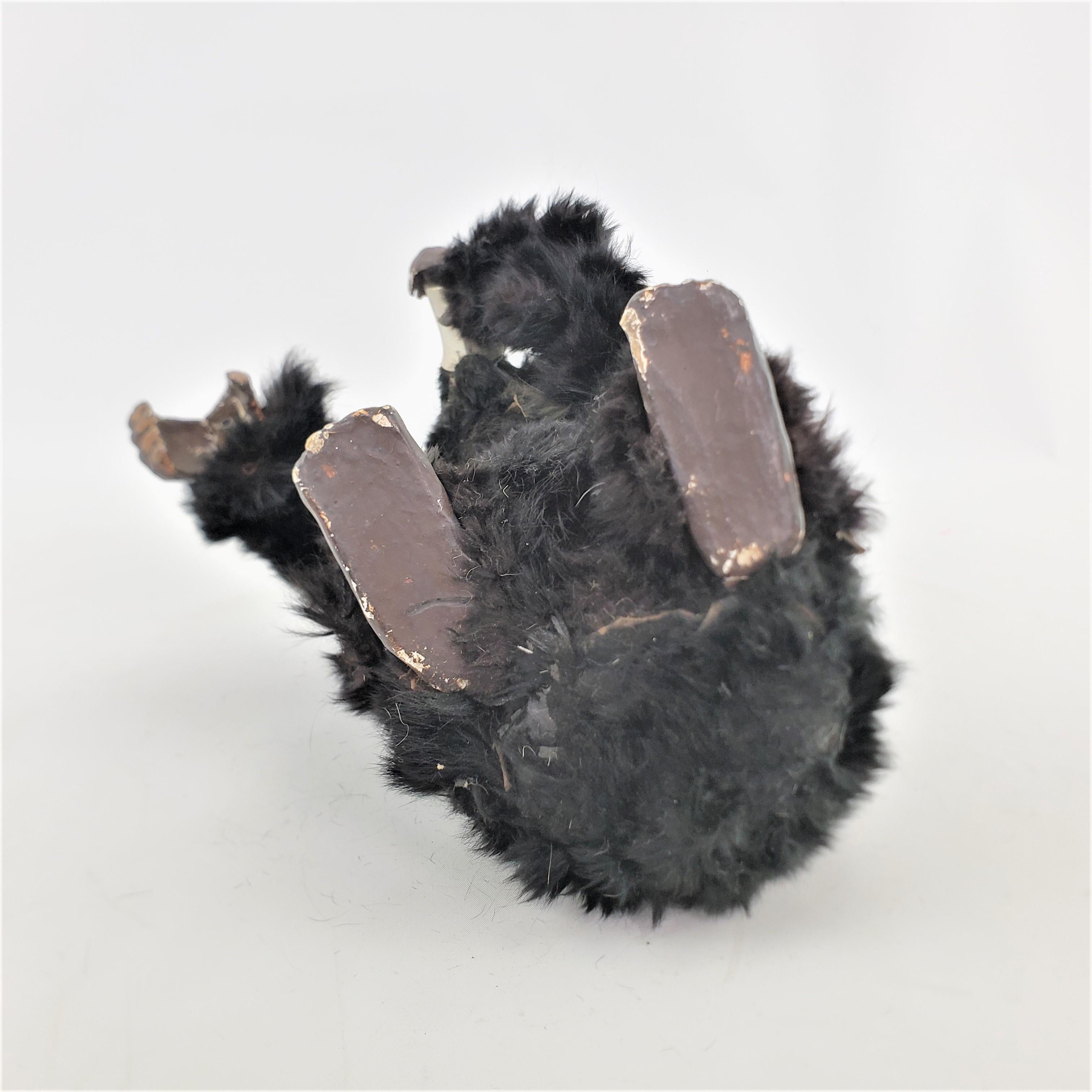 19th Century Antique Victorian Key Wind Mechanical Large Black Bear Child's Toy, As Found For Sale