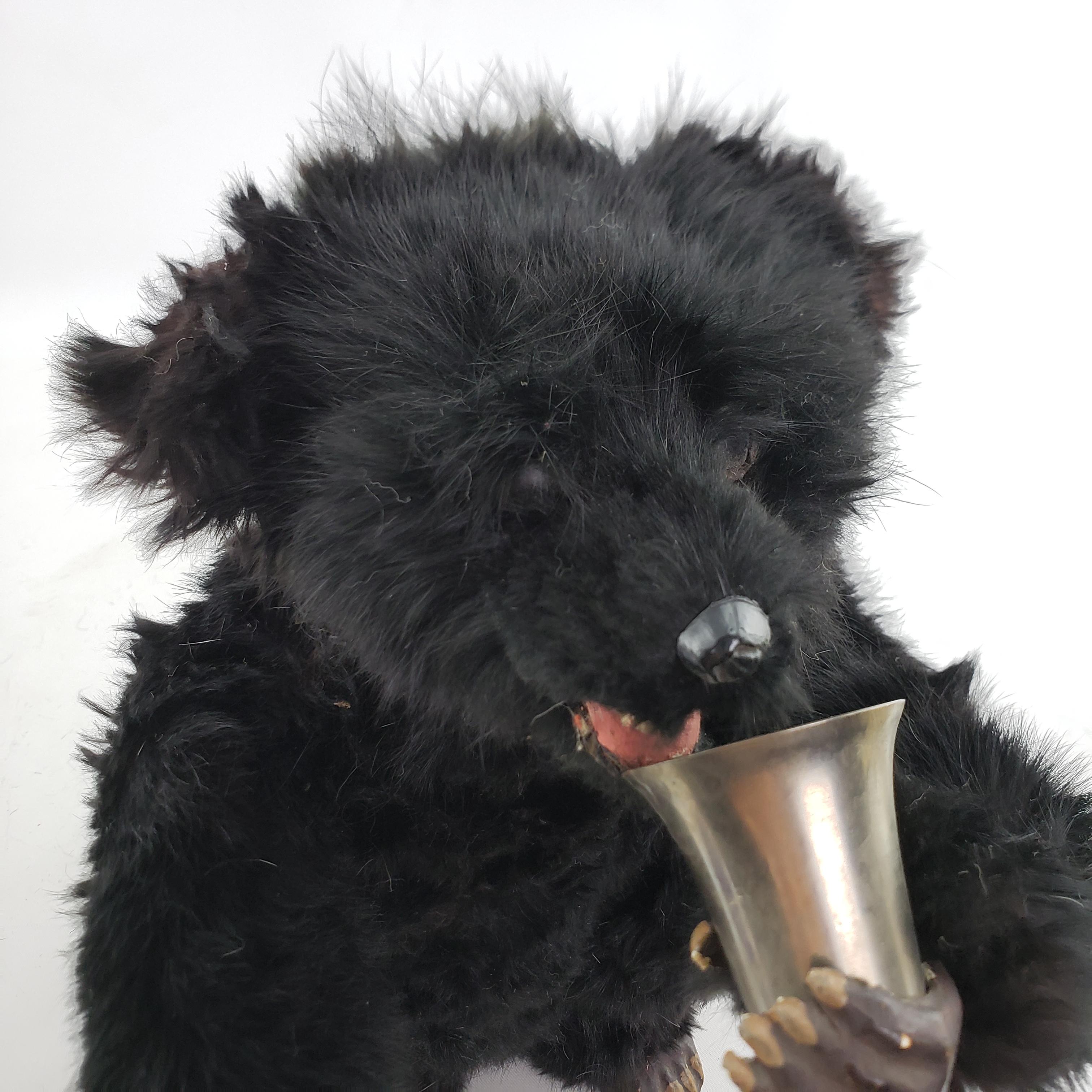 Antique Victorian Key Wind Mechanical Large Black Bear Child's Toy, As Found For Sale 3