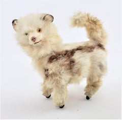 Antique Victorian Key Wind Mechanical Small Striped Cat Child's Toy, As Found