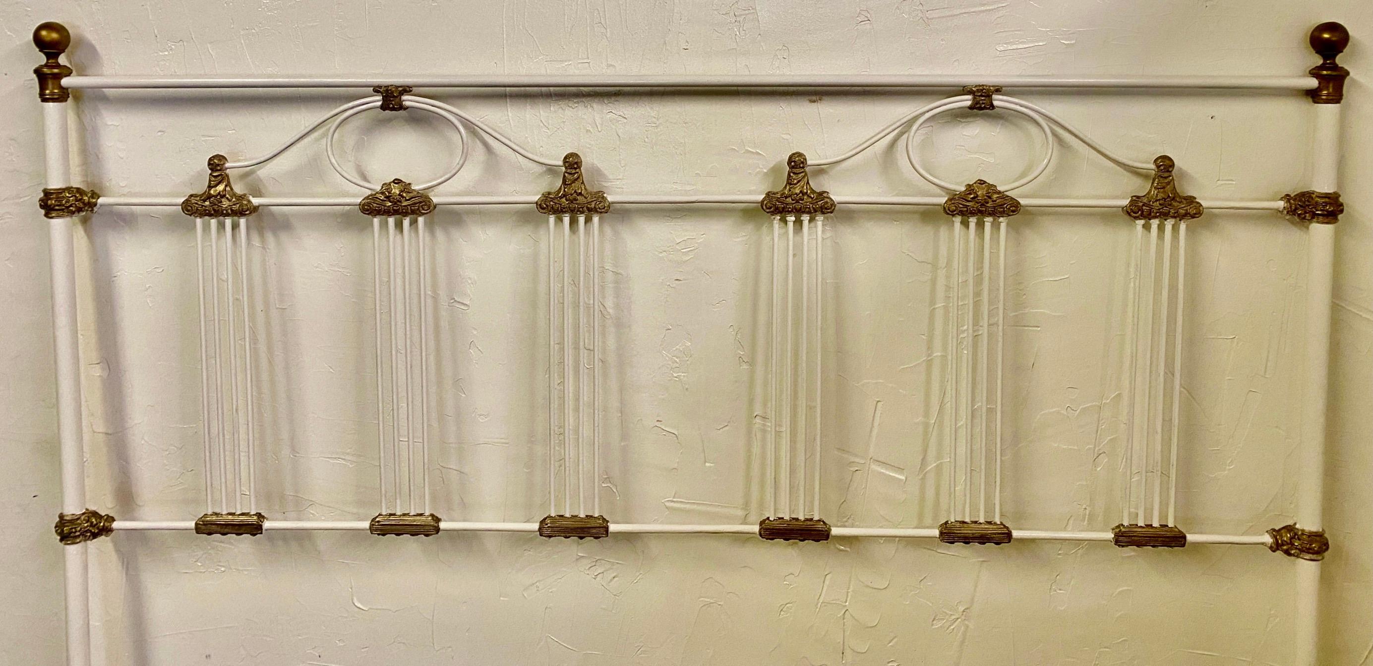 Brass Antique Victorian King Iron Headboard For Sale