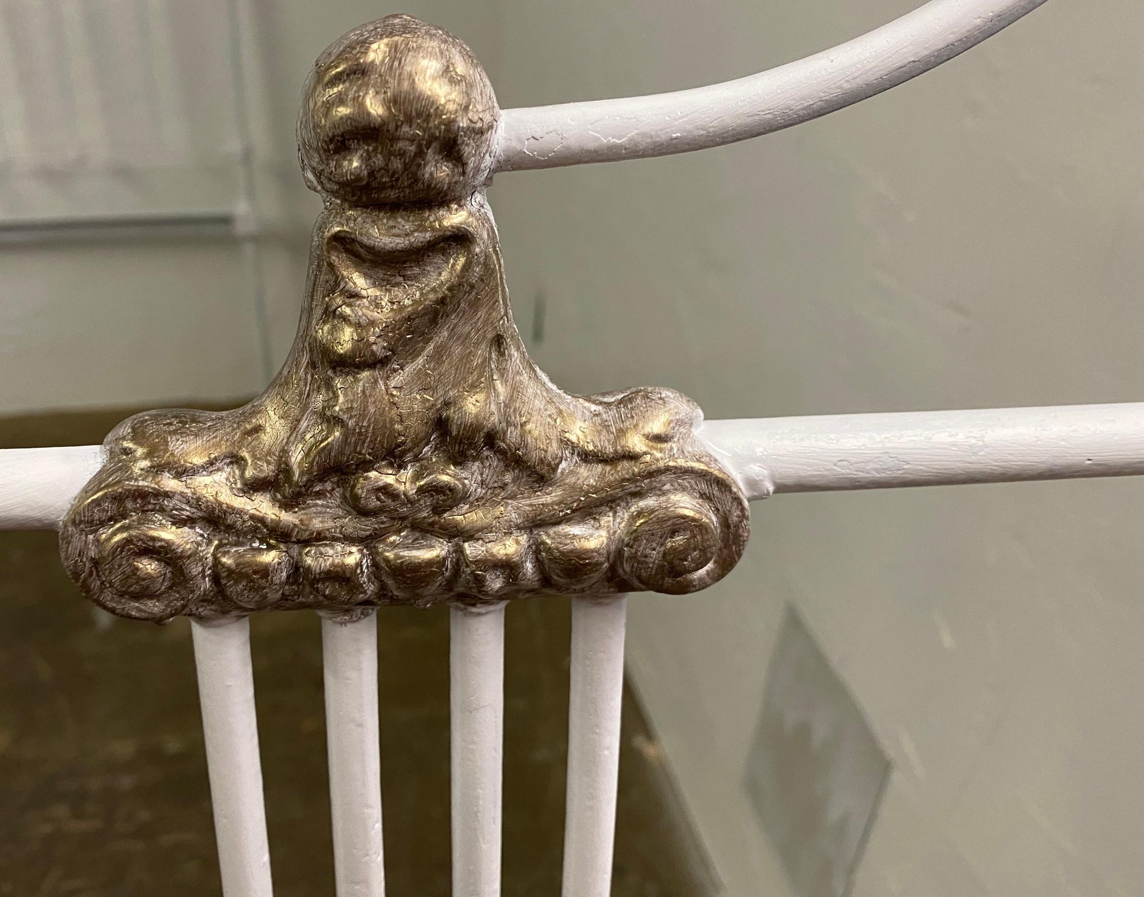 Antique Victorian King Iron Headboard In Good Condition For Sale In Sheffield, MA