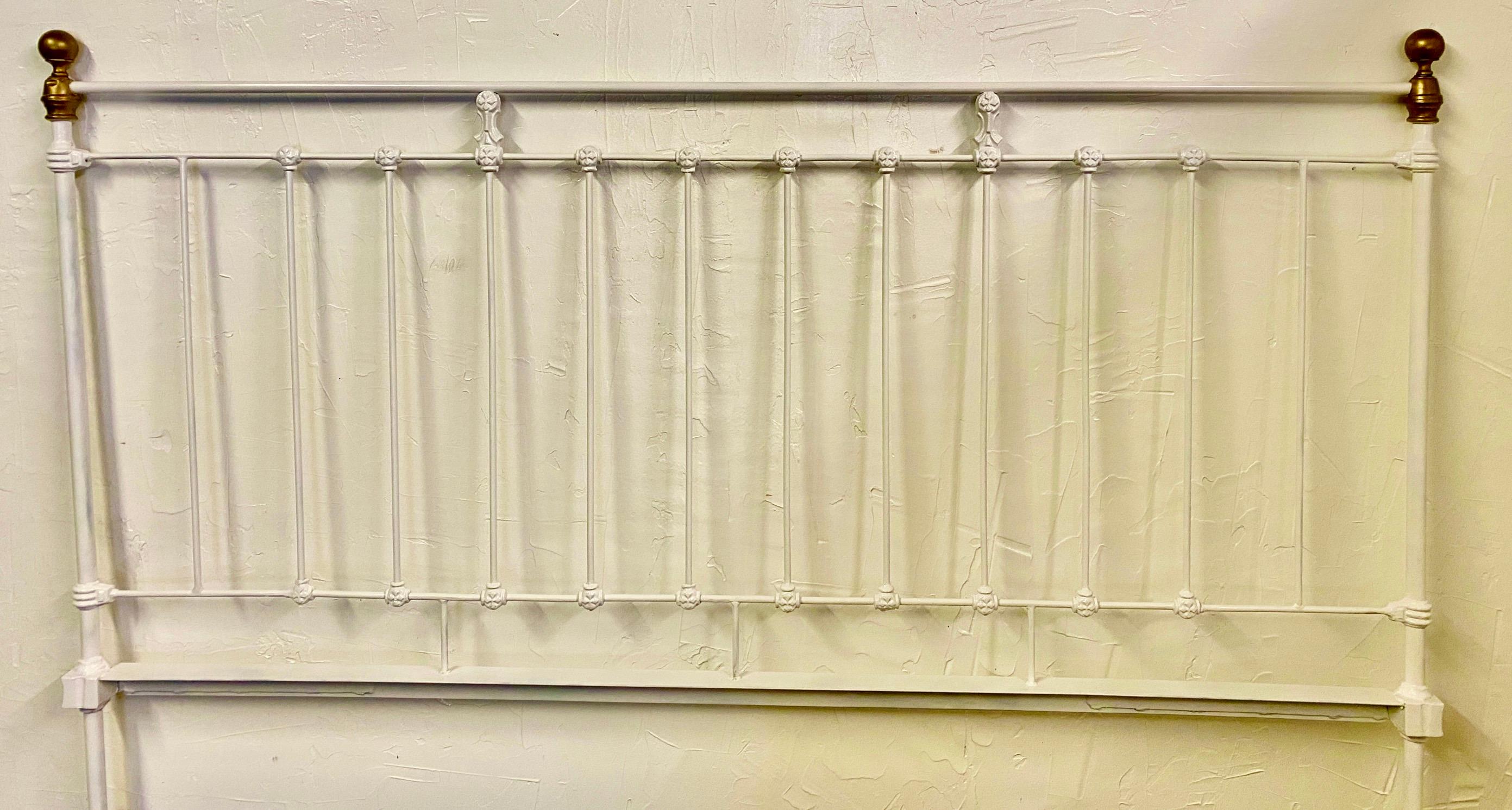 Late Victorian Antique Victorian King Metal Headboard For Sale