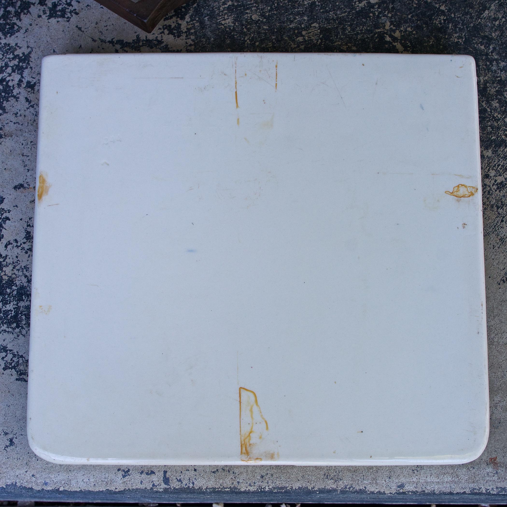 Ancienne cuisine victorienne balance en fonte de 40 livres avec plaque en pierre de fer en vente 1