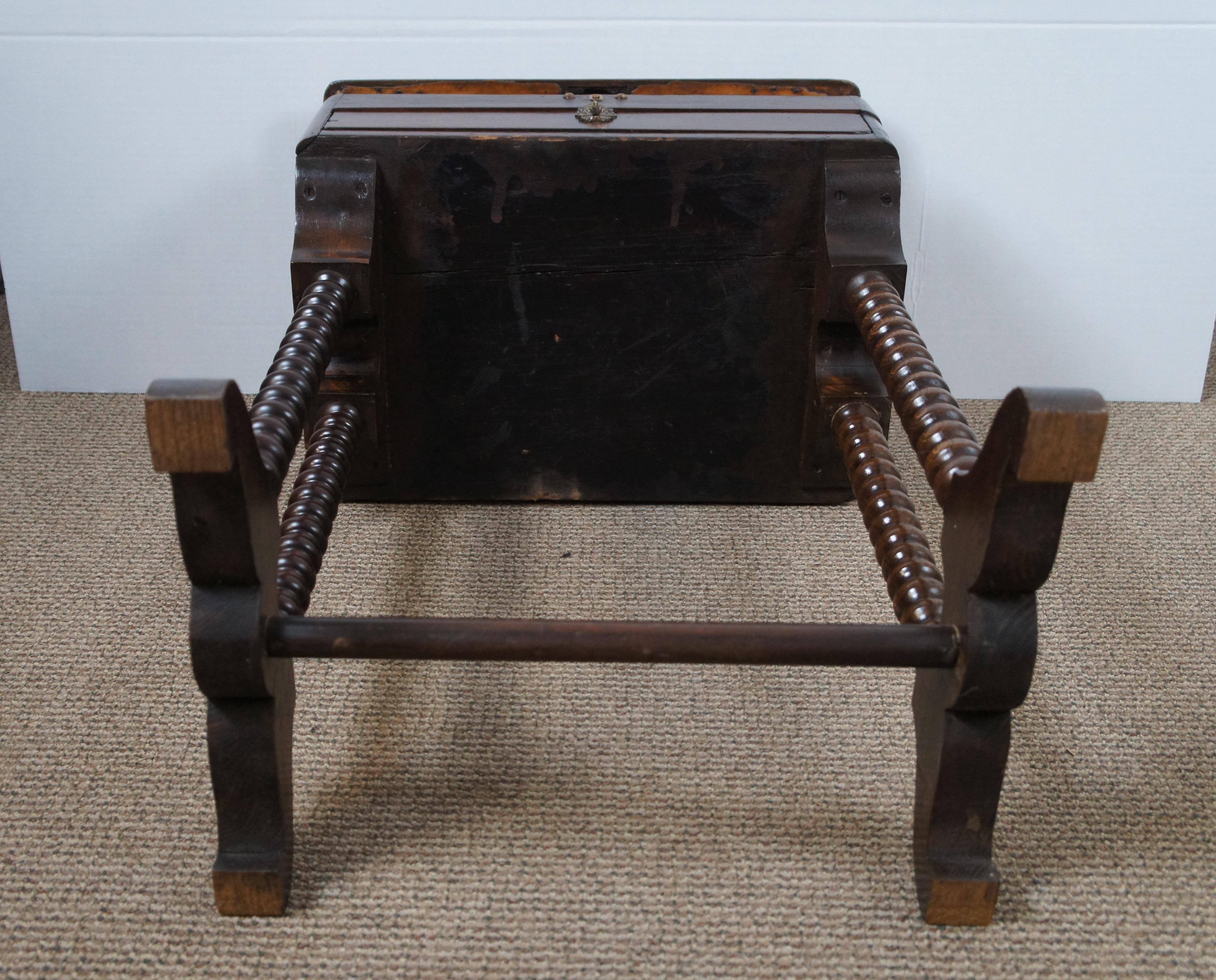 Antique Victorian Ladies Bobbin Turned Mahogany Sewing Table Stand Mirror en vente 5
