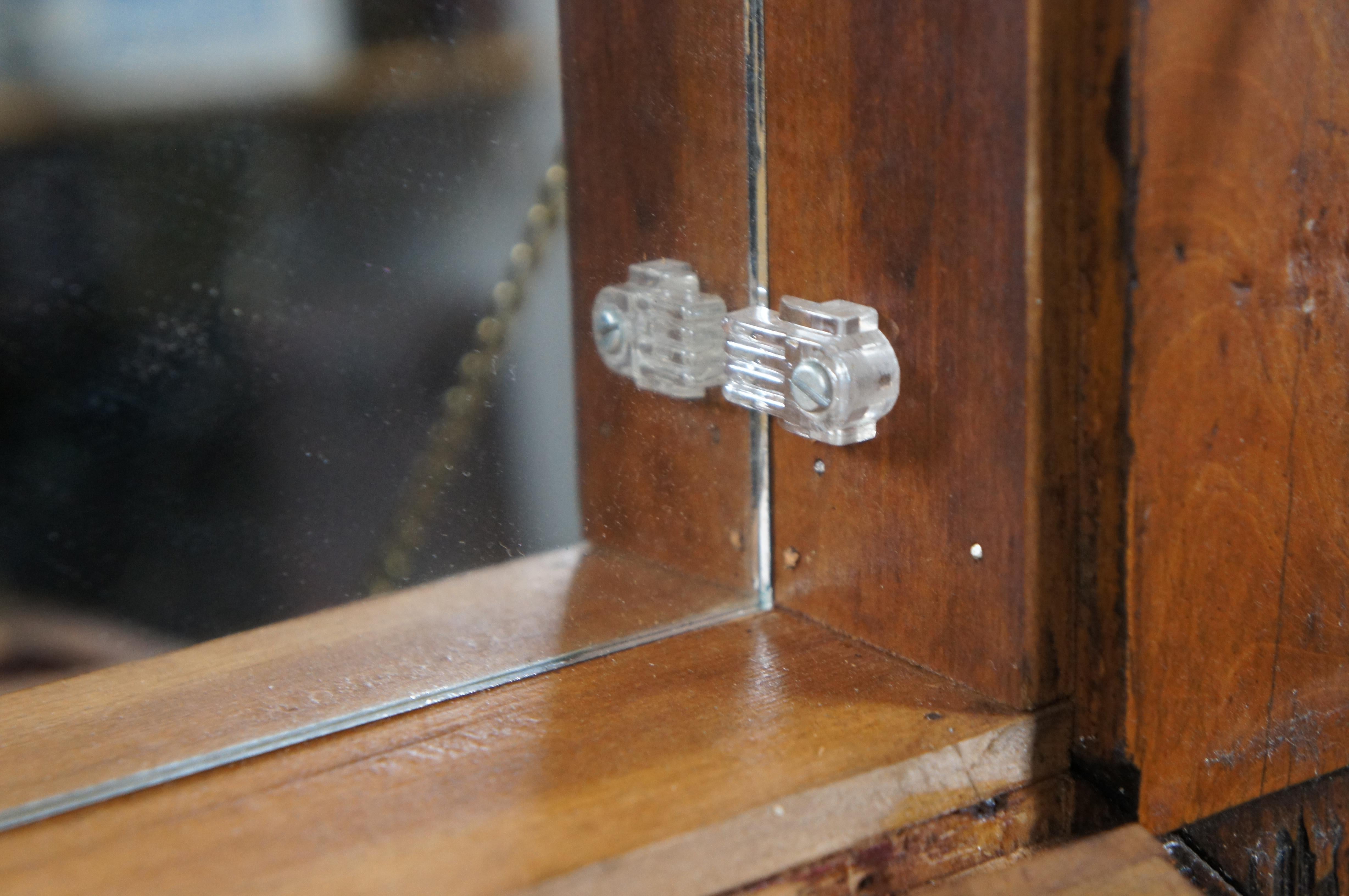 Antique Victorian Ladies Bobbin Turned Mahogany Sewing Table Stand Mirror en vente 1