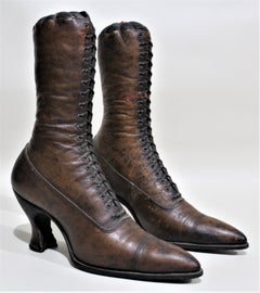 Antique Victorian Ladies Leather Piedmont Shoes Boots Mercantile Store Display