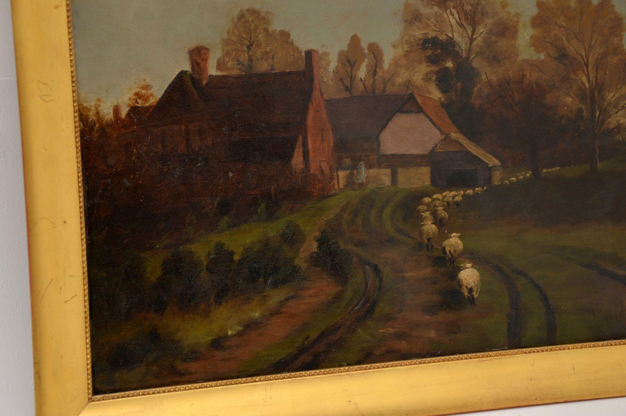 Antique Victorian Landscape Oil Painting For Sale 1