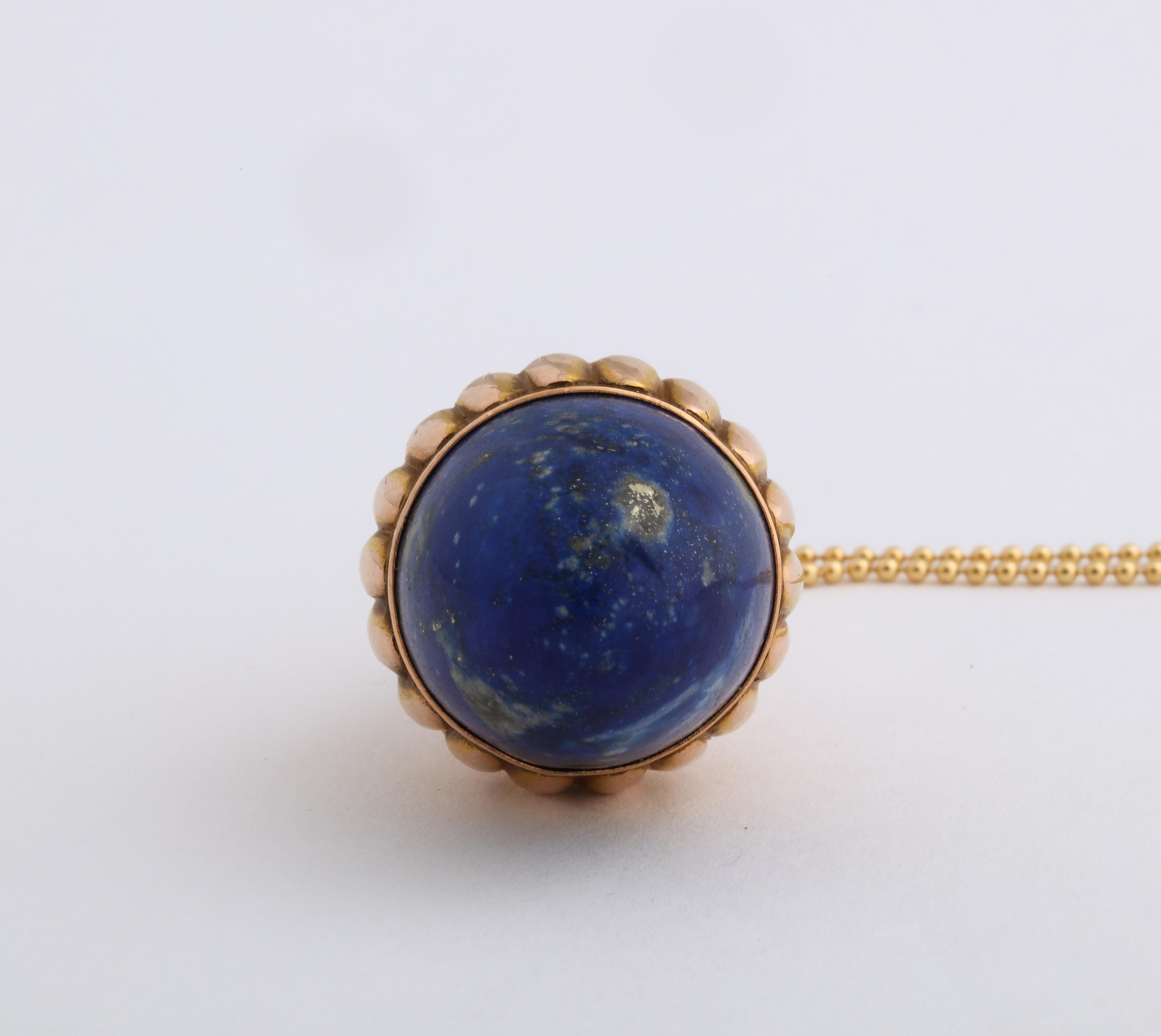Women's or Men's Antique Victorian Lapis Lazuli Gold Fob