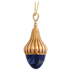 Antique Victorian Lapis Lazuli Gold Fob