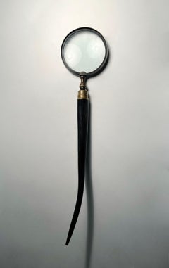 Antique Victorian Large Horn Handle Magnifying Glass desk Accessory
