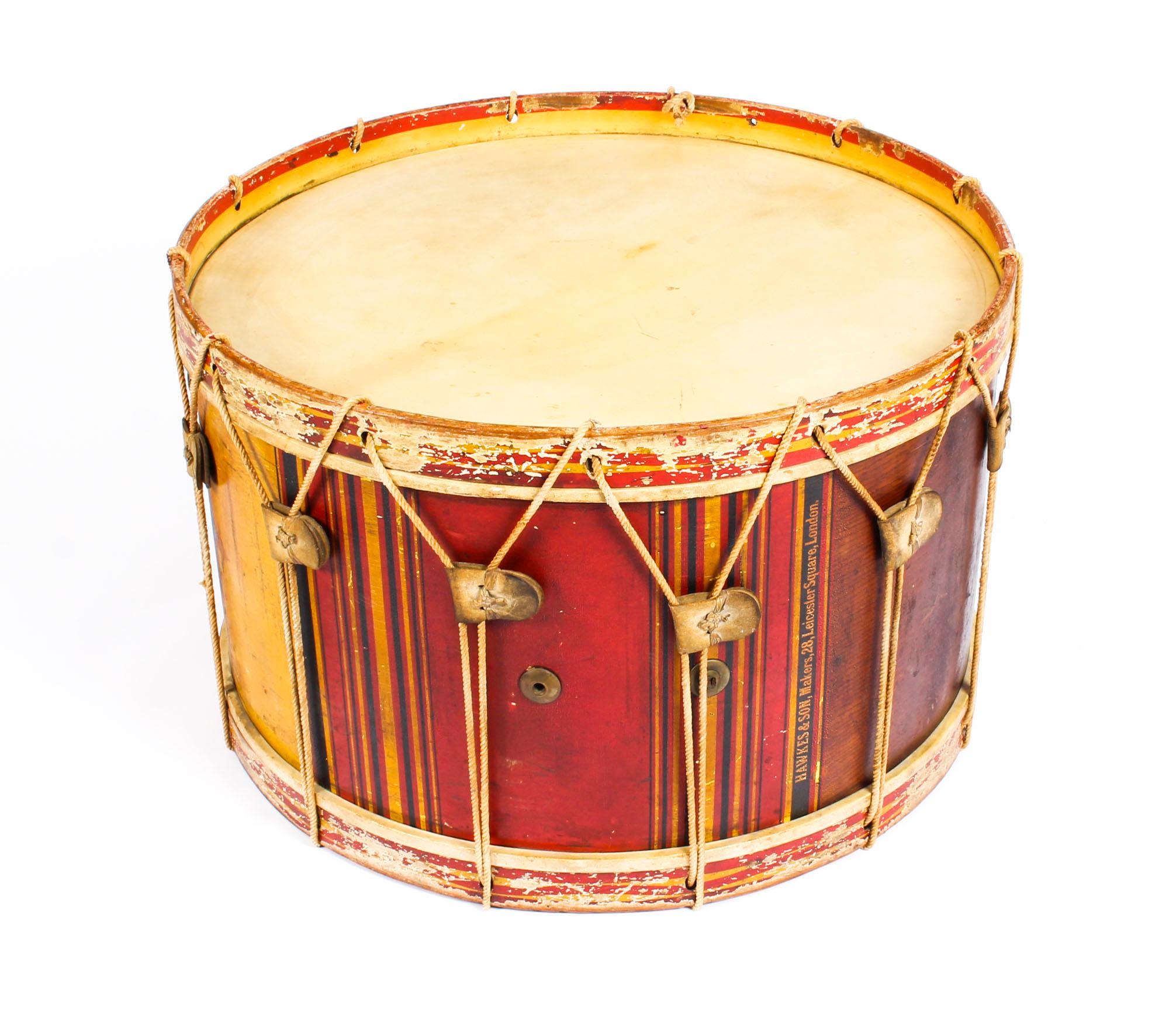 Antique Victorian Military Band Drum by Hawkes & Son 19th Century In Good Condition In London, GB