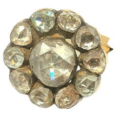 Antique 1880s Victorian Rose Cut Diamond Gold Ring