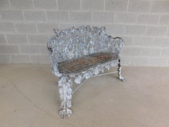 Antique Victorian Late 19th Century Grape Vine Cast Iron Settee Bench