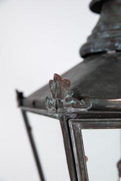 Antique Victorian Late 19th Century William Sugg Copper Verdigris Lantern C.1890