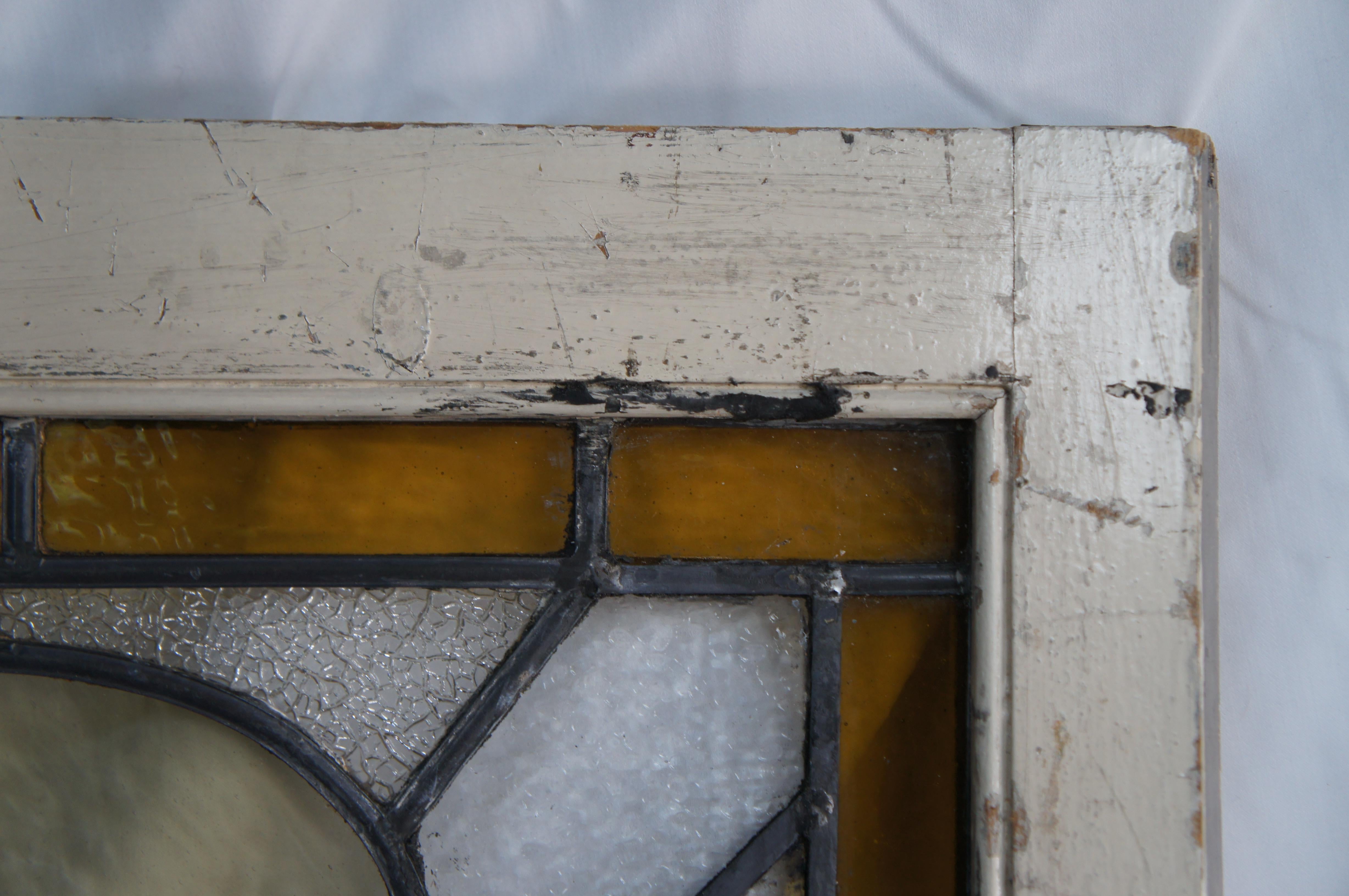 Antica finestra architettonica vittoriana in vetro colorato a piombo in stile neoclassico da 47 pollici in vendita 4