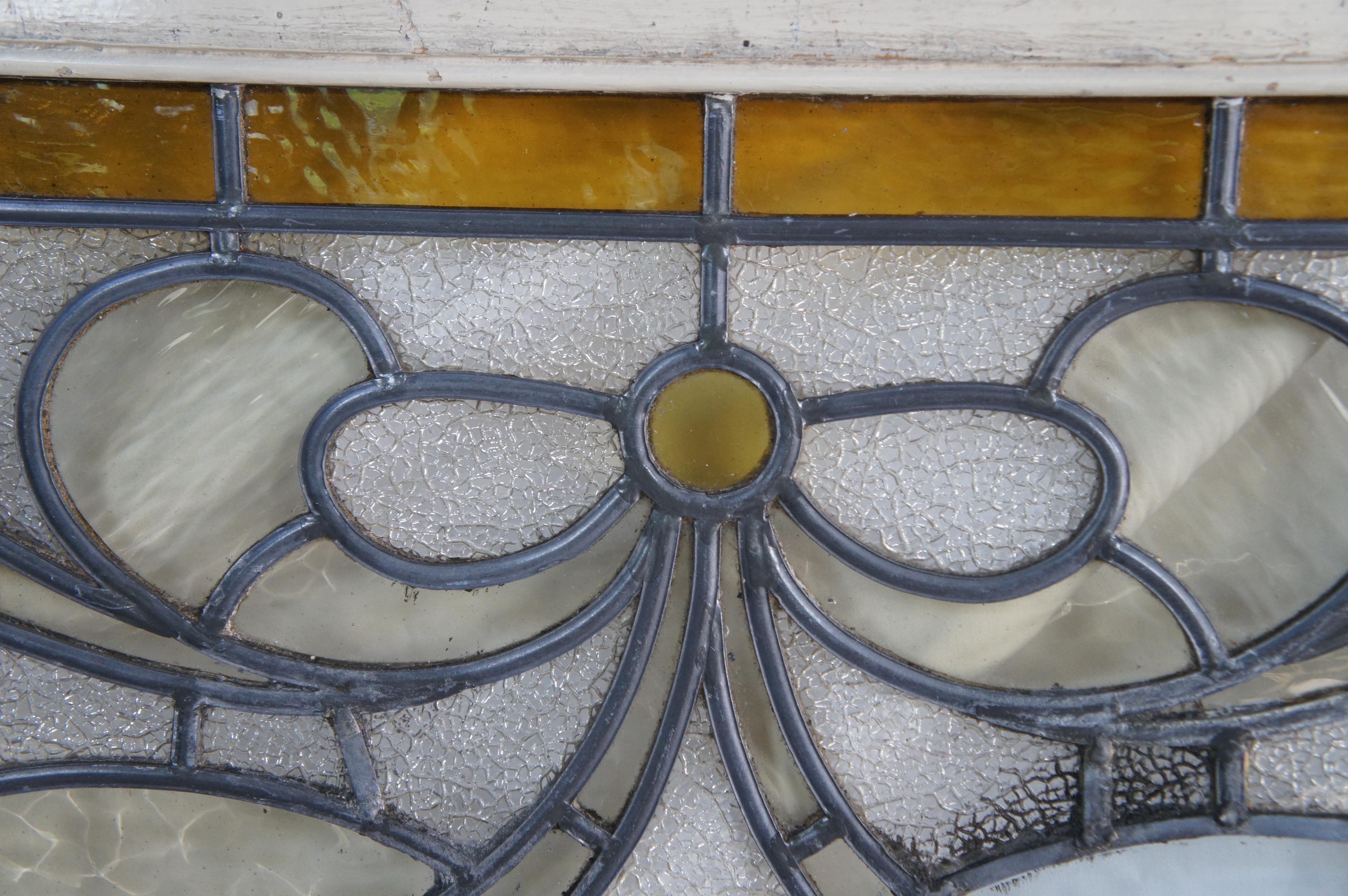 Antica finestra architettonica vittoriana in vetro colorato a piombo in stile neoclassico da 47 pollici in vendita 5