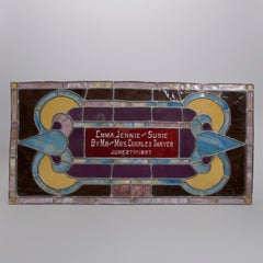 Antique Victorian Leaded Stained Glass Window, c1900