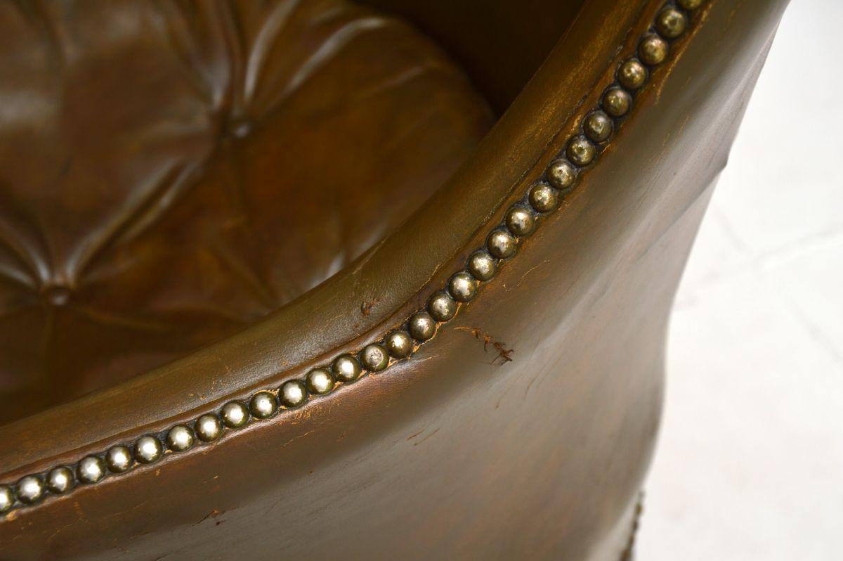 Antique Victorian Leather Armchair For Sale 4