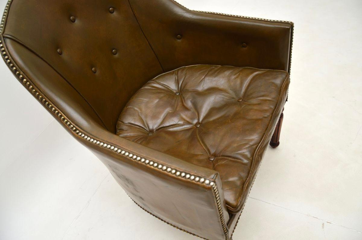 Antique Victorian Leather Armchair For Sale 2
