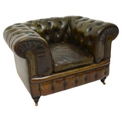 Antique Victorian Leather Chesterfield Armchair