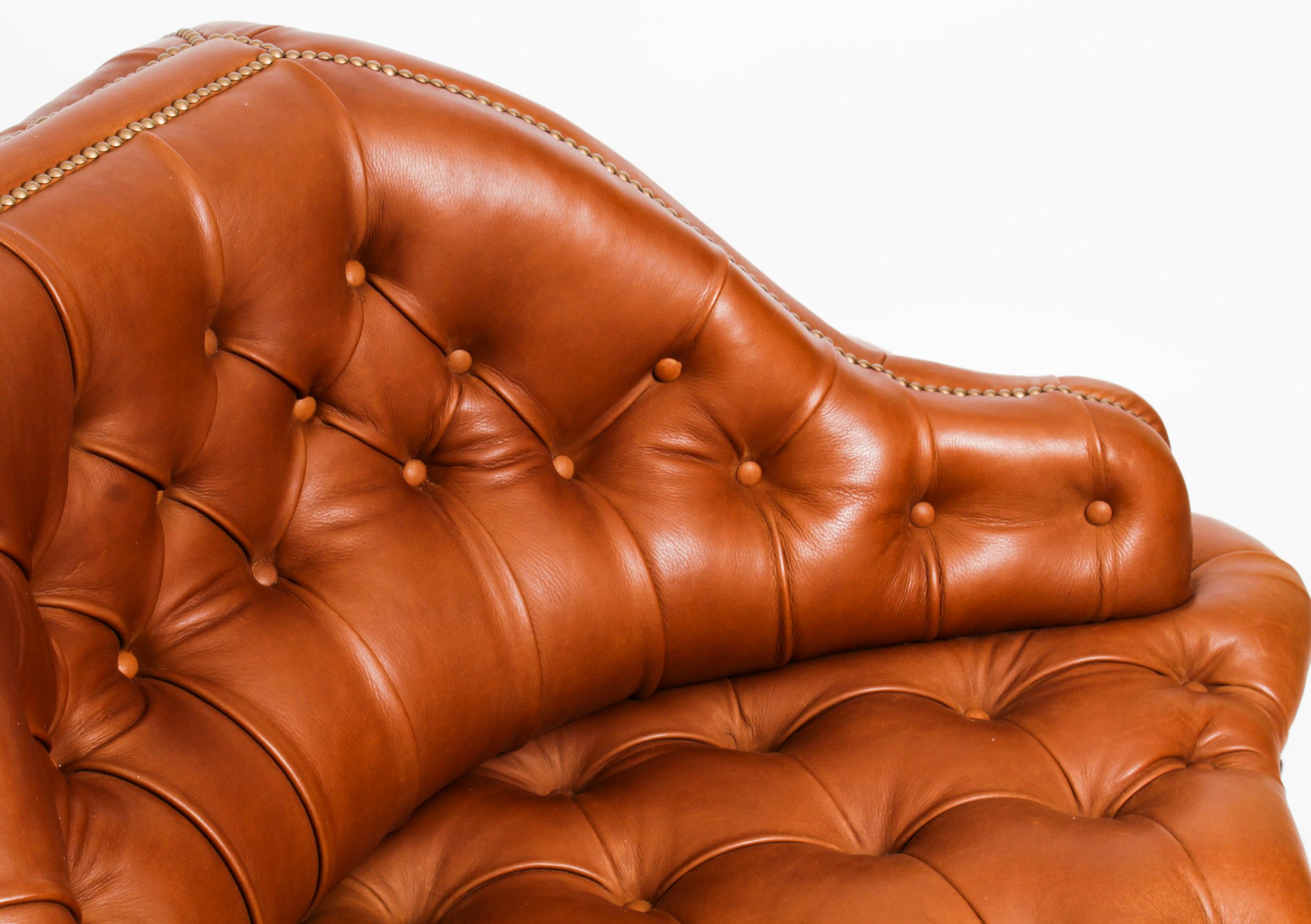 Antique Victorian Leather Love Seat Conversation Settee Sofa 19th C 3