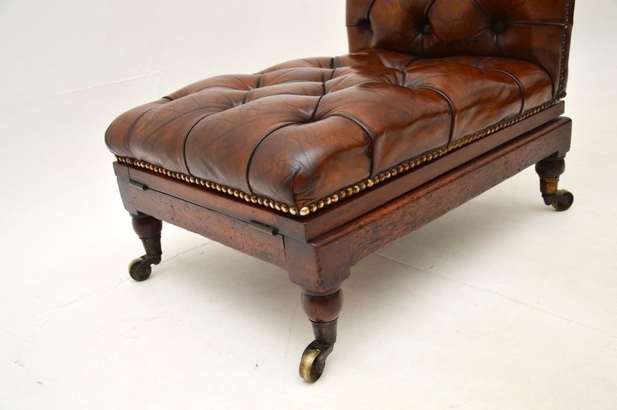 Antiquité Victorienne Tabouret de Goutte Métamorphique en cuir en vente 3