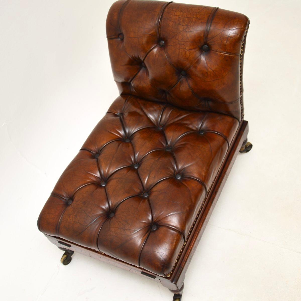 Antiquité Victorienne Tabouret de Goutte Métamorphique en cuir en vente 2