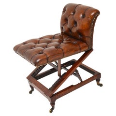 Antique Victorian Leather Metamorphic Gout Stool