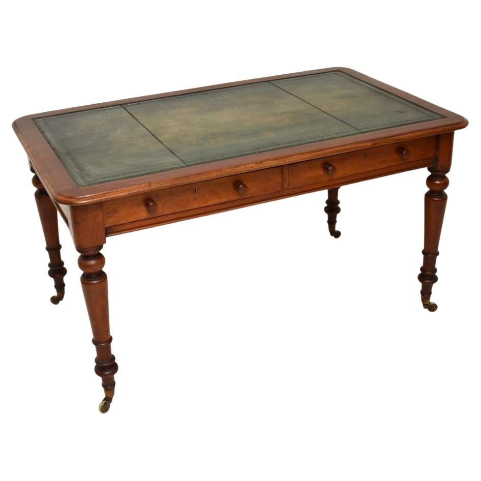 Antiguo Escritorio Victoriano con Tapa de Cuero / Mesa de Escribir