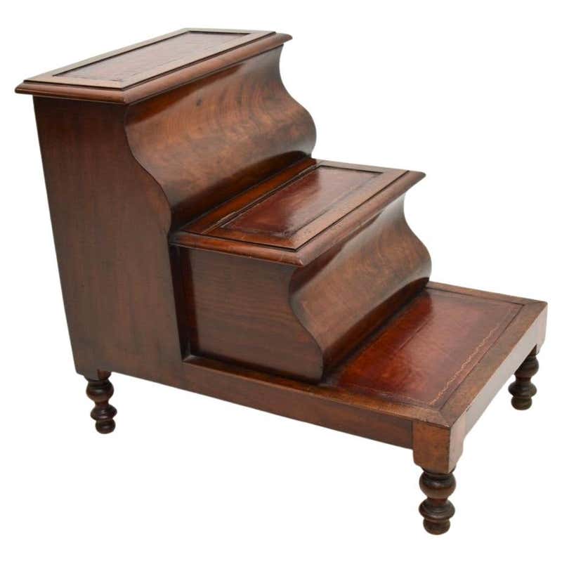 Regency Mahogany Library Steps For Sale at 1stDibs