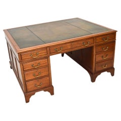 Antique Victorian Leather Top Partners Desk