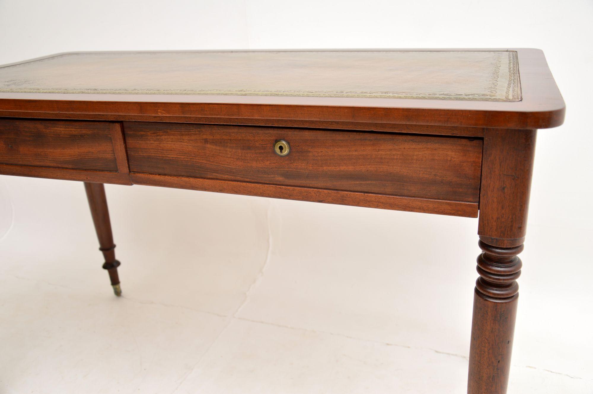 Antique Victorian Leather Top Writing Table / Desk 4