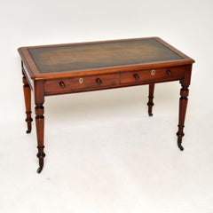 Antique Victorian Leather Top Writing Table / Desk