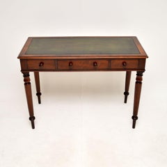 Antique Victorian Leather Top Writing Table / Desk