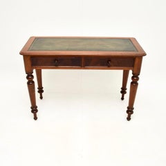 Antique Victorian Leather Top Writing Table / Desk