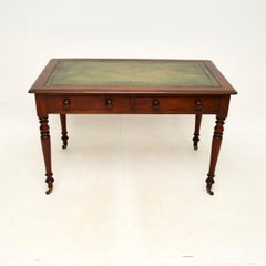 Antique Victorian Leather Top Writing Table / Desk