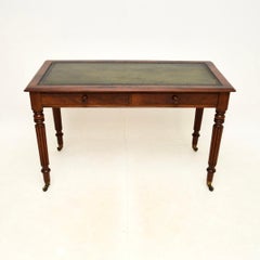 Antique Victorian Leather Top Writing Table / Desk