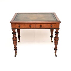 Antique Victorian Leather Top Writing Table / Desk